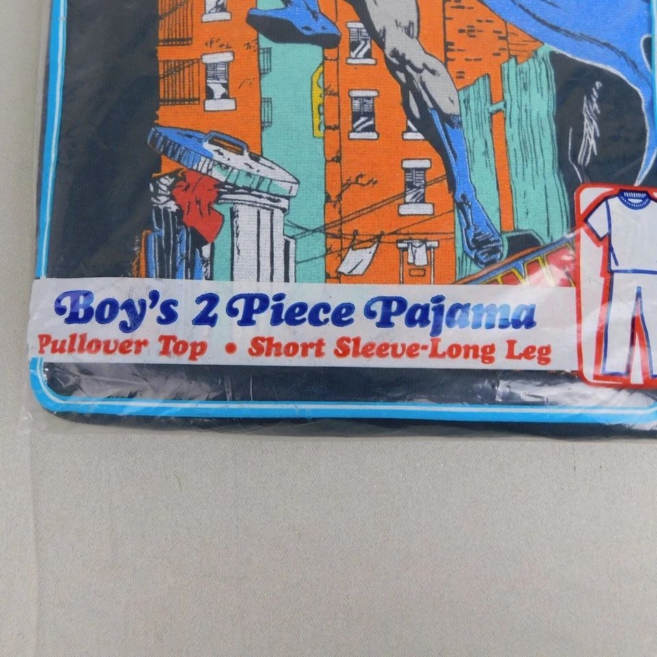 ВИНТАЖНЫЙ новый с Ярлыками 90-х PCA одежда мальчика 2 изделия Batman пижамы комплект размер 6 #8042 - Изображение 3 из 4