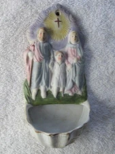 Vintage Holy Family Holy Water Holder, 6 1/2 Inches