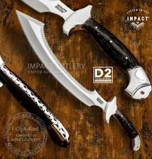IMPACT CUTLERY RARE CUSTOM D2 FULL TANG HEAVY DUTY BOWIE KNIFE SAW TOOTH BLADE