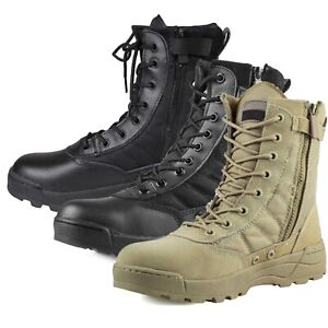 IT Uomo Stivali Militari Stivali da Lavoro Anfibi Militari Trekking Scarpe  Boots | eBay