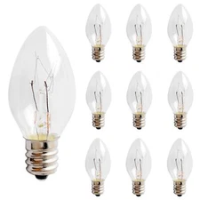 10-Pack 15W Salt Lamp Bulbs E12 Base C7 for Himalayan Lamps Scentsy Warmers