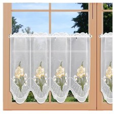 Scheibengardine Narzisse Plauener Spitze Frühlings-Scheibenhänger Osterglocke