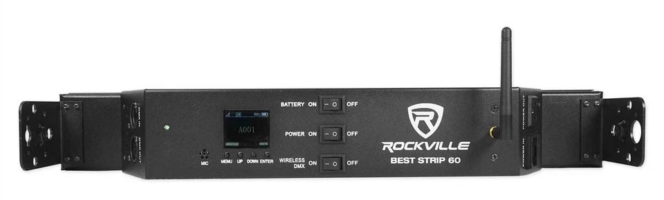 Rockville BEST STRIP 60 Black Battery Powered DJ Light Bar Wireless DMX+RGBWA+UV - Image 4 of 4