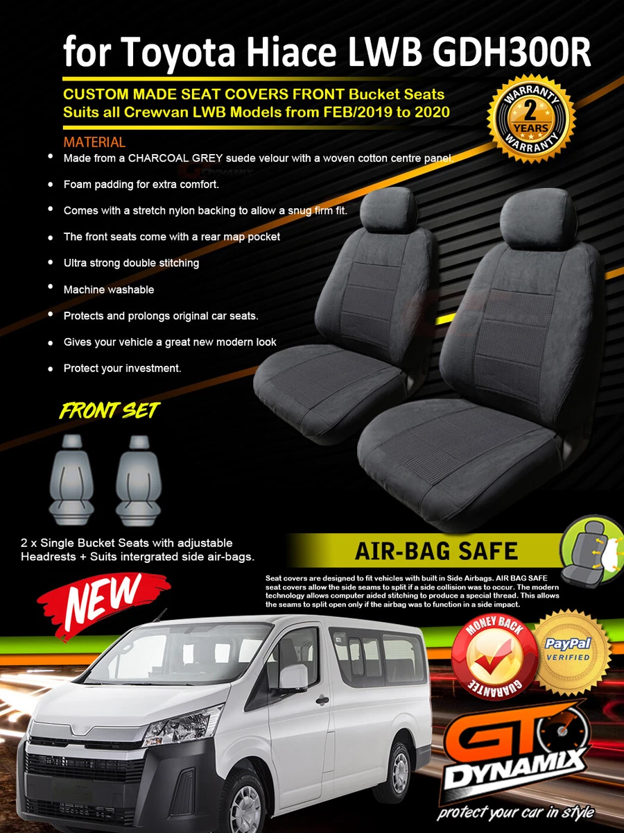 Custom Front Seat Covers for TOYOTA HIACE VAN LWB SLWB GDH300R Crew Van 2019 21