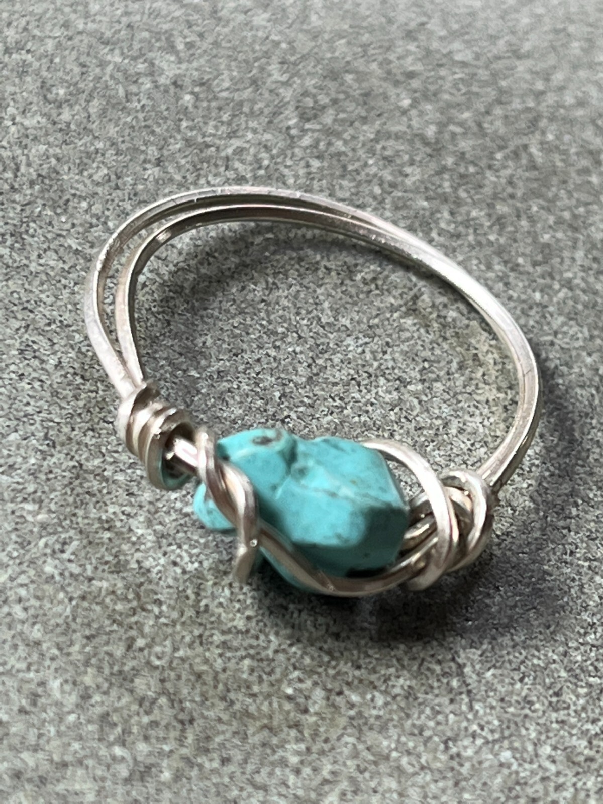 Thin Silvertone Double Wired w Wrapped Robin Egg … - image 2