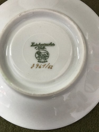 Juegos de tazas y platillos Hutschenreuther Selb, Bavaria 2 Demitasse azul rojo - Imagen 5 de 9
