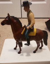 50s HARTLAND WYATT EARP COWBOY WESTERN FIGURE HORSE HAT ONE PISTOL SADDLE NICE