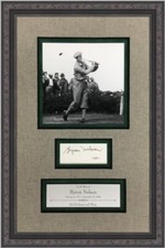 Byron Nelson d.2006 (Golf Great) signed custom framed display-JSA