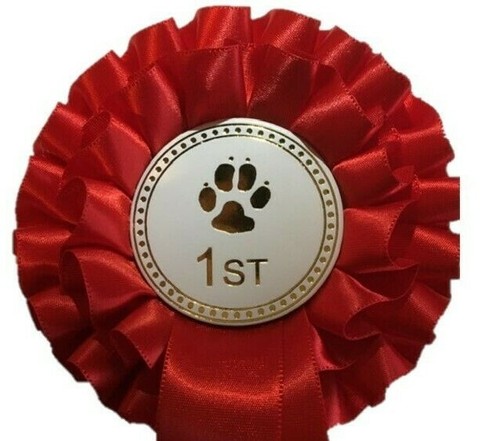 Rosetas de 2 niveles para exhibición de perros de colocación individual en satén de calidad - Imagen 7 de 18