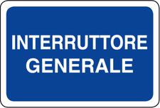 ADESIVO segnaletica INTERRUTTORE GENERALE 200x300 mm