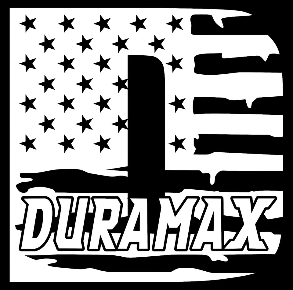 Calcomanía de vinilo troquelada bandera americana DuraMAX personalizada varios colores y tamaños Foto 2 de 4