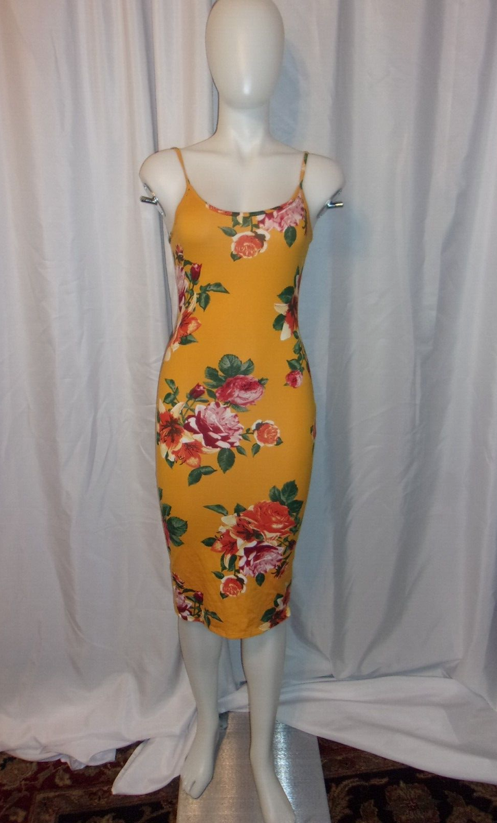FASHION NOVA Women's Multicolor Floral Print Bodycon Dress Size S