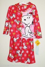 Charlie Brown Christmas Peanuts Snoopy Youth Girls Pajama Set SZ XSmall or Small