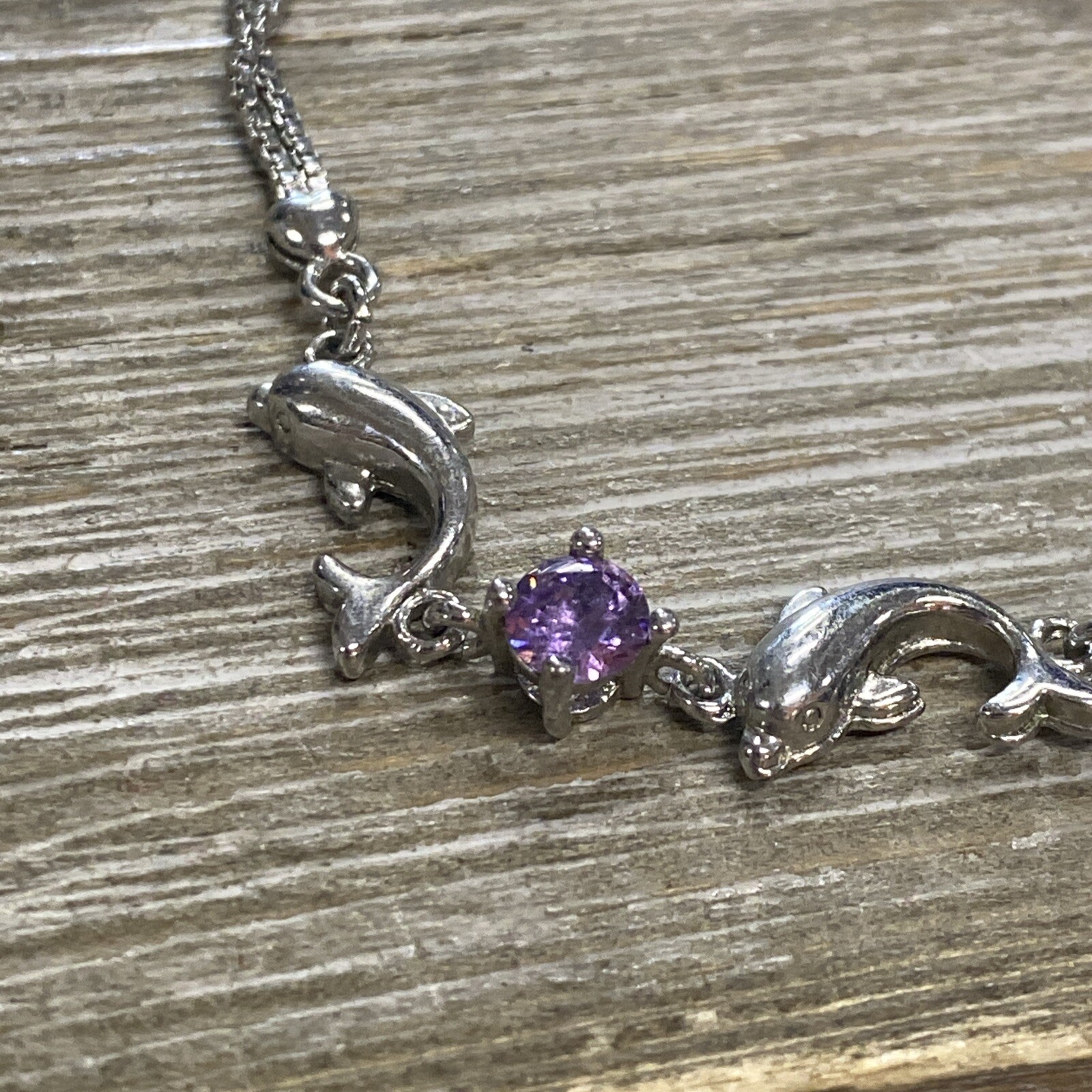 Dolphin Sterling Silver 925 Adjustable Bracelet W… - image 2