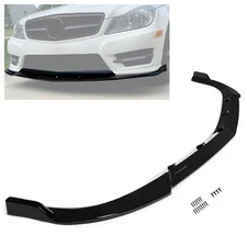 Gloss Black Front Bumper Lip Splittle For Mercedes Benz W204 Sport C Class 08-14