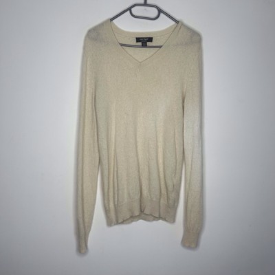 Lord & Taylor 100% Kaschmir Pullover Pulli Gr. M Creme V-Ausschnitt Langarm