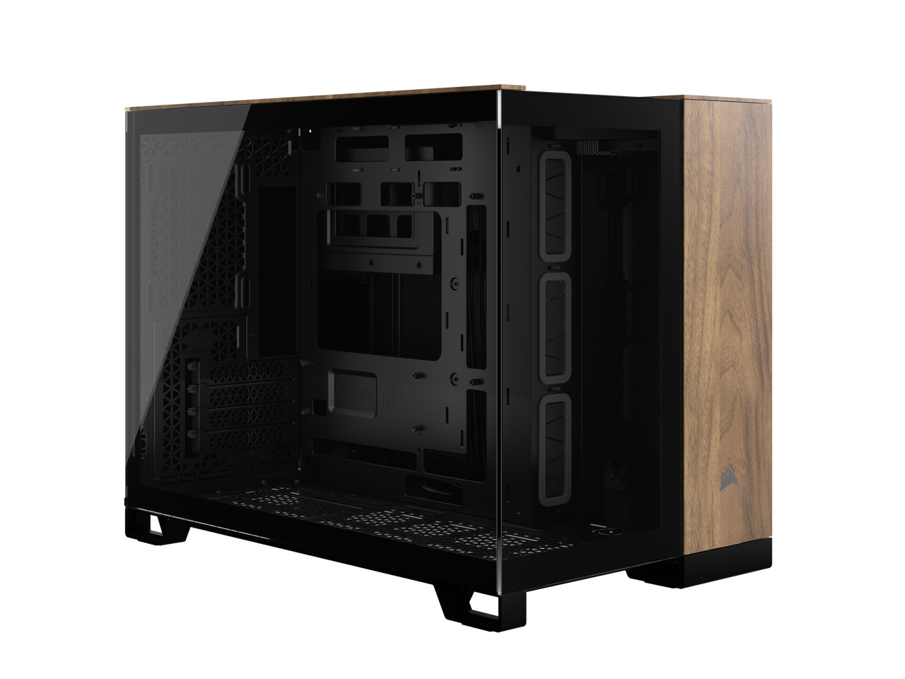 CORSAIR 2500X Micro ATX Dual Chamber PC Case BlackWalnut CC-9011286-WW