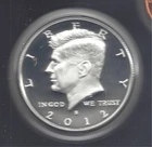 2012-S SILVER PROOF KENNEDY HALF - .90% Silver