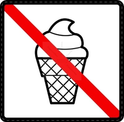 Car Sticker Ice Cream Food Prohibited No Ice No Food 93 Sticker - 12cm