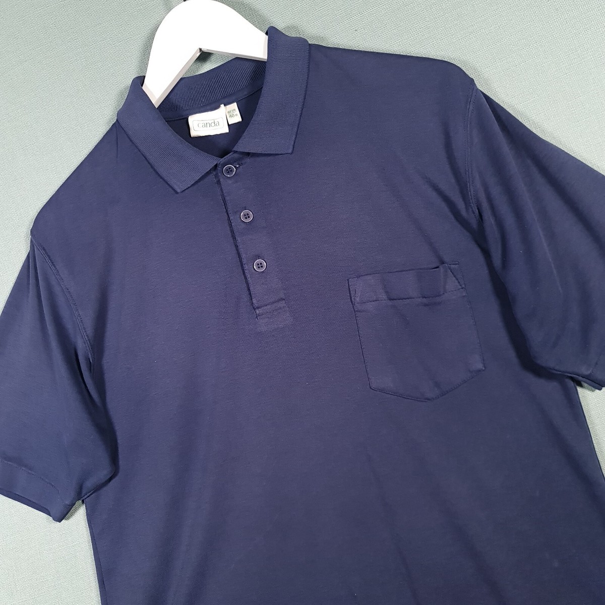 VINTAGE C&A Polo T Shirt Mens Small Blue Regular Fit Short Sleeve