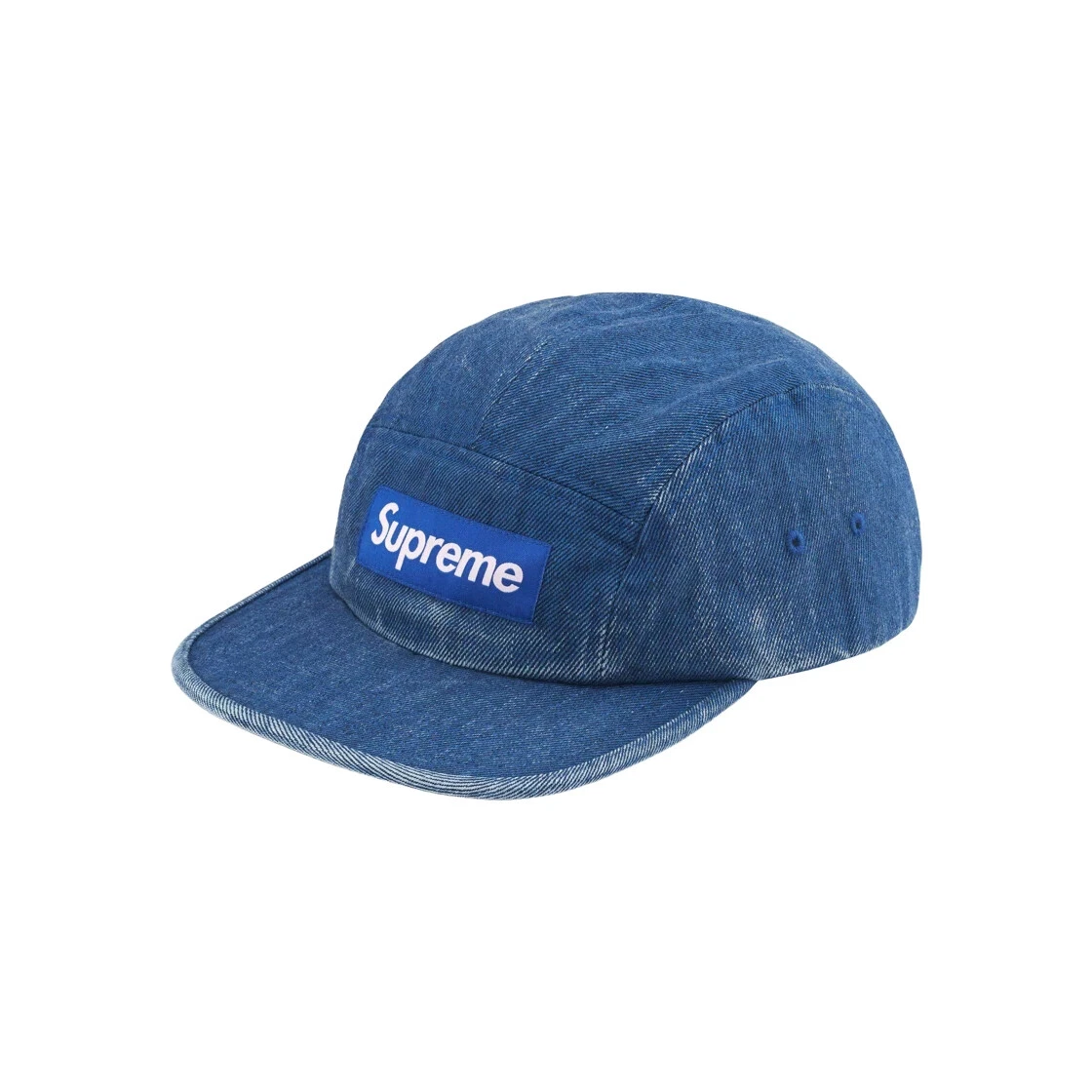 Casquette de camp en denim enduit suprême Royal   24SS  