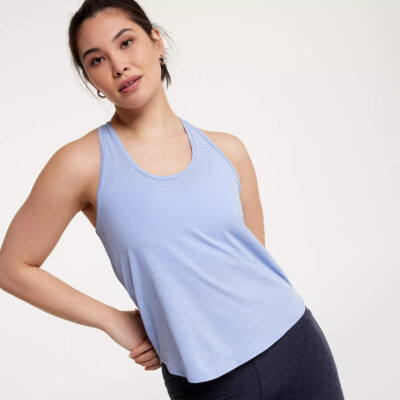 CALIA Women's Twist Back Tank, Peri Dusk, Medium
