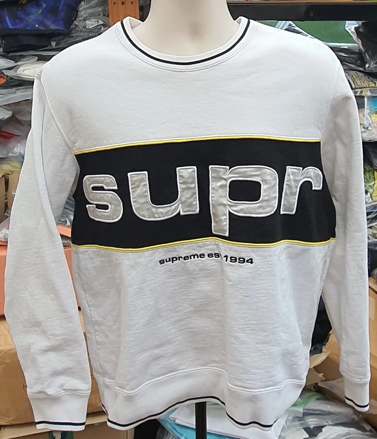 Pull pull blanc petit col rond FW19 Supreme Piping taille S 