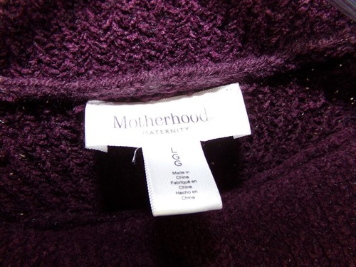 Motherhood Maternity Cowl Neck long Sleeve Pullover Tunic Sweater Large Maroon - Picture 3 of 8