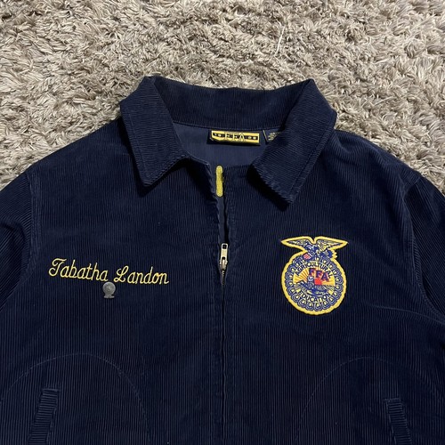 Vintage FFA Corduroy Jacket Size 46 USA Oklahoma Grandfield Agricultural - Picture 2 of 10