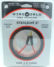 WireWorld StarLight 5.2 USB 2 meter USB A - USB miniB Wire World