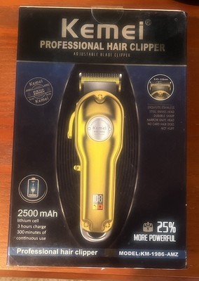 Kemei 3V KM-1986-AMZ Metal Professional Cordless Hair Clipper Trimmer Barber 