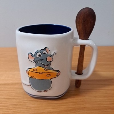 Rae Dunn Disney Pixar Collab Ratatouille Coffee Tea Mug BON APPETIT Mouse Cheese