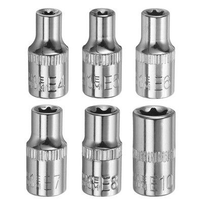 1/4'' Drive Torx Deep Socket Set 6pc E4-E10 External Torx Sockets Auto Repair