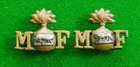 RARE WW1 Pair of Munster Fusiliers Collar Badges - Facing Tigers in Silver