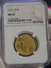 1913 US $10 Indian Gold Piece NGC MS62