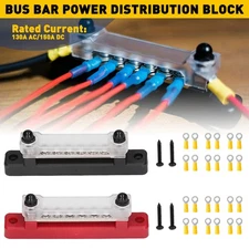 12V Terminal Block Bus Bar &  2x 12 Cover Distribution Bus Bar Auto Boat Power