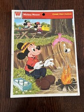 Vintage Walt Disney's Mickey Mouse 4510G Frame Tray Puzzle Whitman Marshmallows