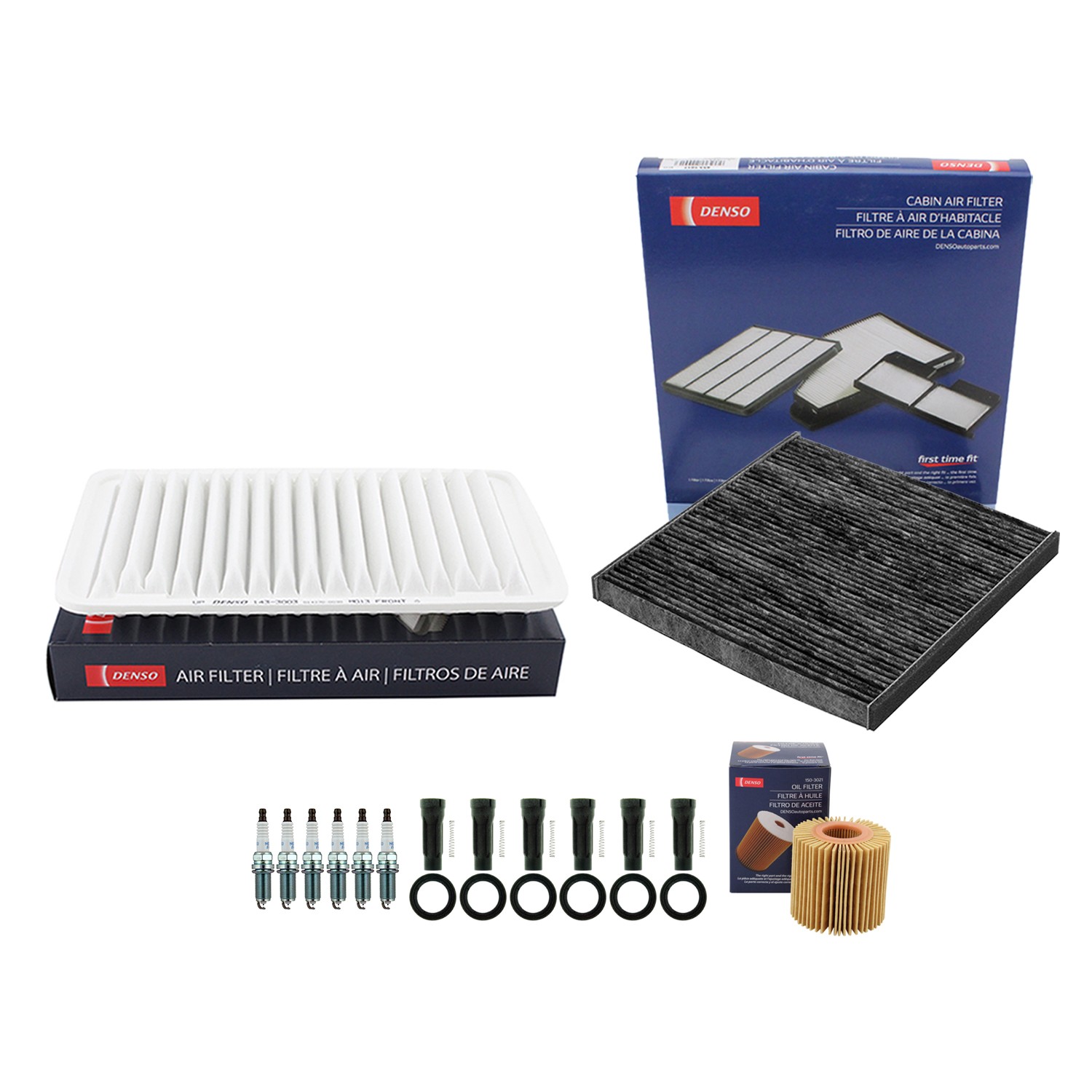 Denso Tune Up Kit NGK 6 Spark Plugs  Boots Kit for RX350 Sienna 3.5L V6 Gas