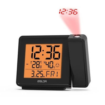 Baldr New Digital Projection Alarm Clock Indoor Thermometer LCD Time&Calendar