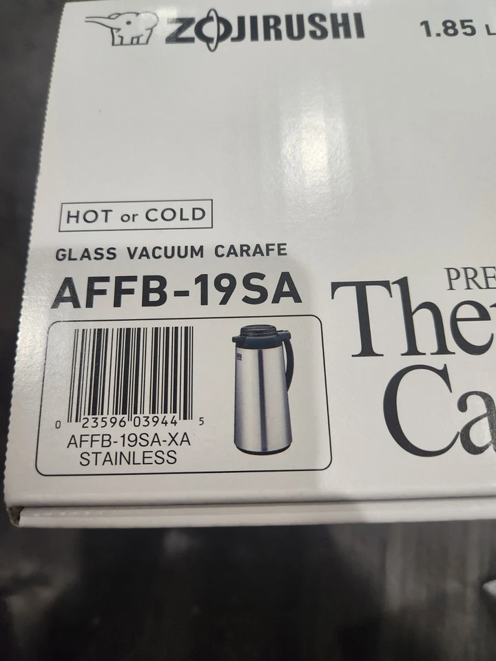 Zojirushi AFFB-19SAXA Jarra Térmica Premium 1.85L 64oz Vacío Café Té Acero Foto 4 de 4