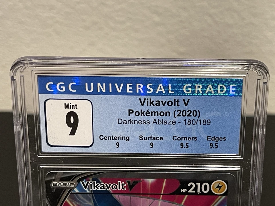 Pokemon 2020 Darkness Ablaze Vikavolt V 180/189 CGC 9 NM Blue Slab with Subs - Image 2 of 4