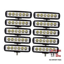 10pcs 18W 6 Inch LED Work Light Spot Beam Single Row LED Light Bar 12V 24V