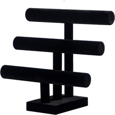 3 Tier Bracelet Holder,Bracelet Display Stand,Black Velvet 3 tier, Black