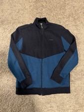 Calvin Klein Men's Full Zip Track Jacket Navy Blue S Long Sleeve Colorblock