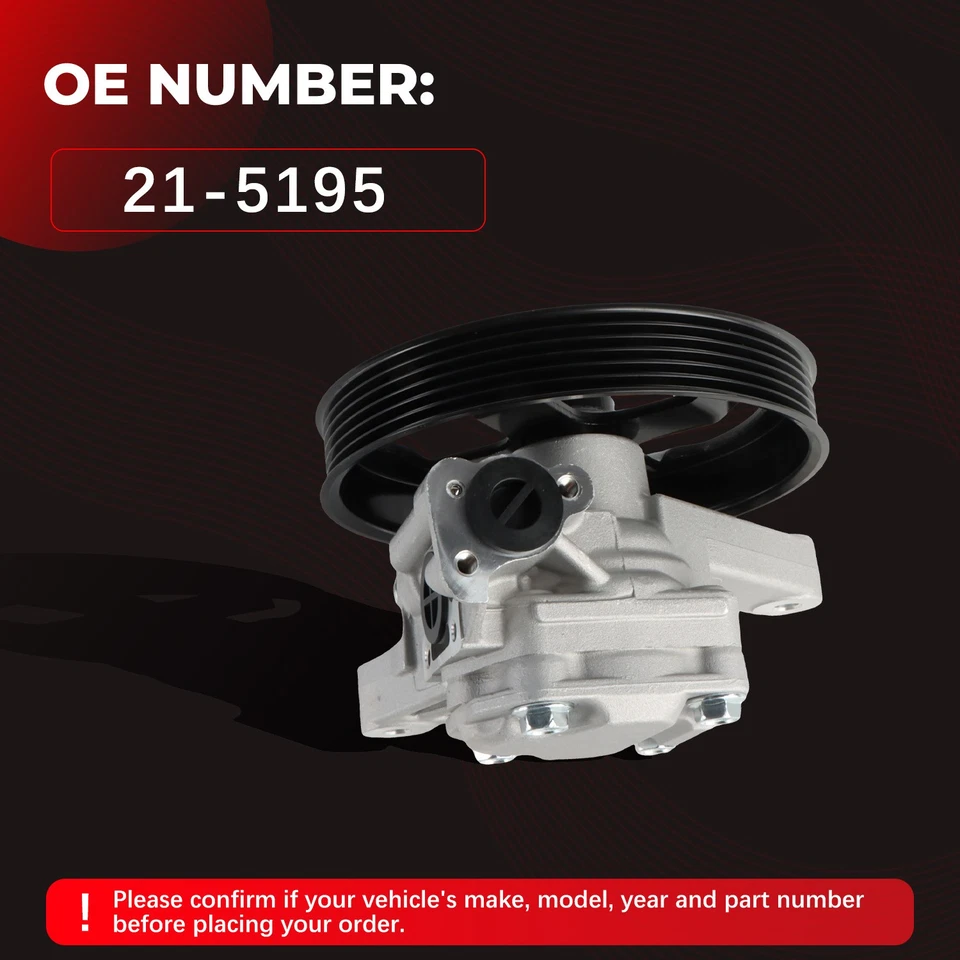 Bomba de dirección asistida con polea 21-5195 para Acura RL V6 3,5 L 2005 2006 2007 2008 Foto 3 de 4