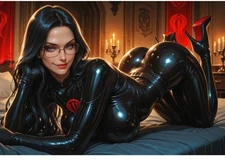 Fan Art Waifu Model Card aceo–Retro 2.5x3.5" +18 Gi Joe Cobra Cartoon Baroness