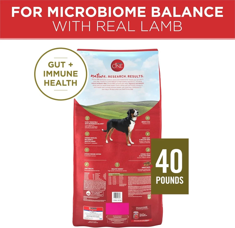 Comida seca para perros Purina ONE SmartBlend cordero y arroz 40 lb envío gratuito Foto 2 de 4