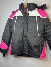 Hawke Co Girls 3 In 1 Jacket Pink Black Size 10 / 12 Removable Hood