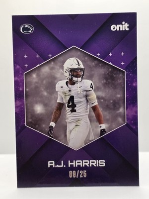 2025 ONIT Gravity AJ Harris Penn State Purple Parallel #08/25 Indiana
