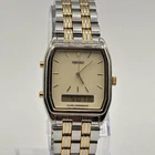 Vintage 80s Seiko Alarm Chronograph Analog Digital Watch H601-5589